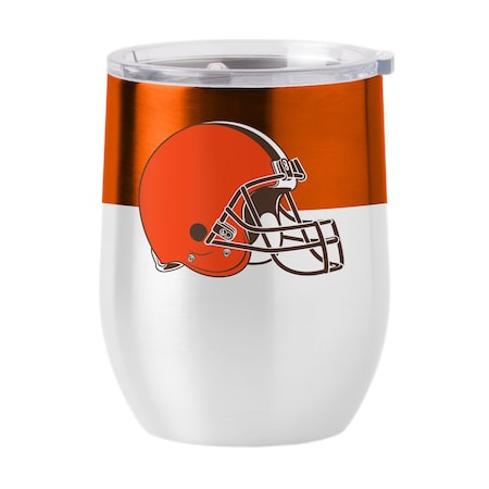 Logo Brands Cleveland Browns Colorblock 16oz Stainless Curved Beverage 608-S16CB-11